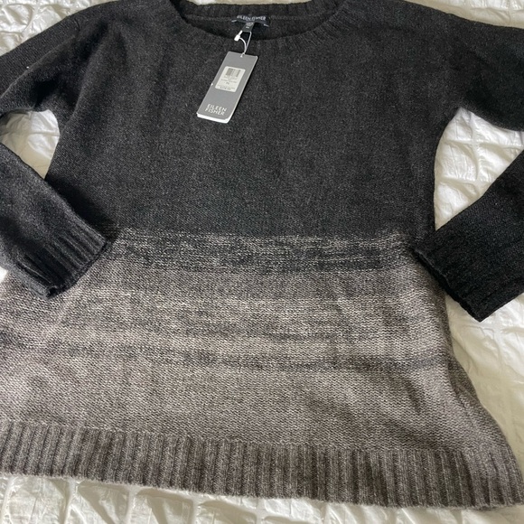 Eileen Fisher Yak Wool Silk Crew Neck Sweater with Ombre - Picture 7 of 13